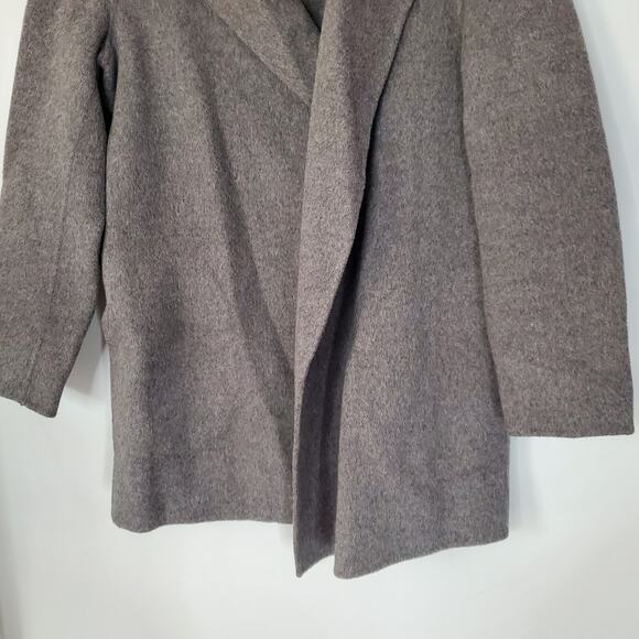 Theory Clairene New Divide Wool Cashmere Coat Charcoal Melange Grey Size Small - Picture 7 of 10